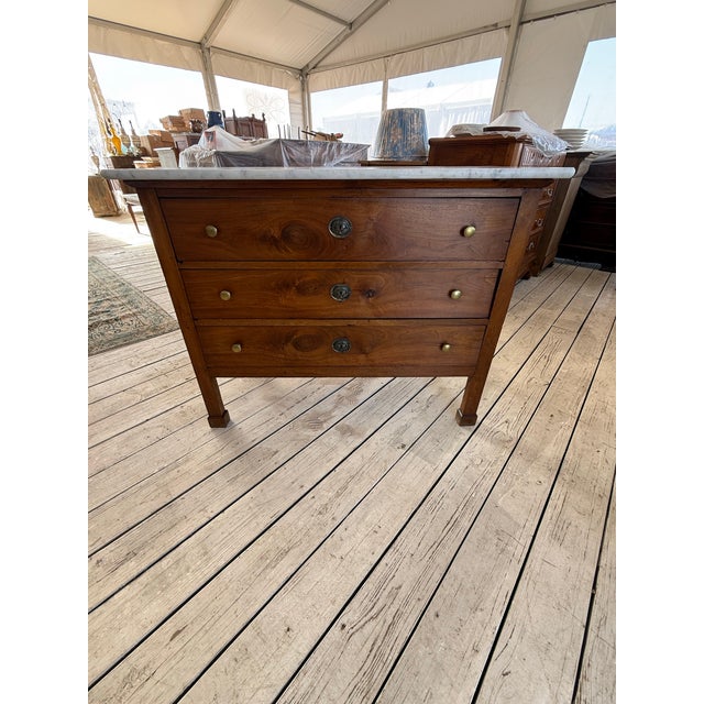 19th Century French Neoclassic Marble Top Chest of Drawer / Commodes For Sale - Image 4 of 12