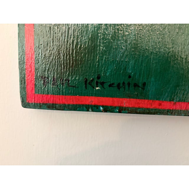 American Late 20th Century Signed Paul Kitchin Rooster Folk Art Painting on Board For Sale - Image 3 of 6