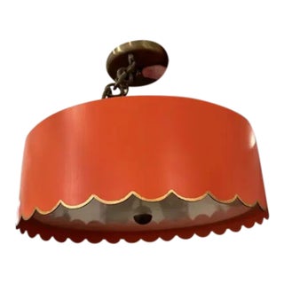 Coleen and Co. Scalloped Semi Flush Mount Fixture For Sale