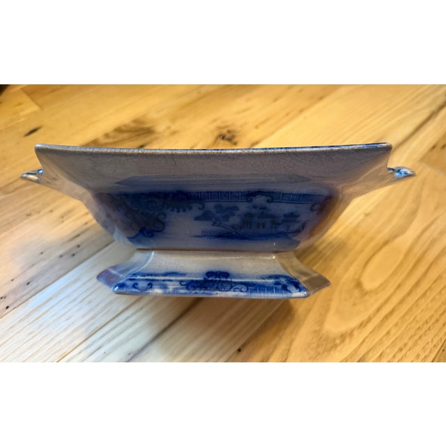 Antique Blue and White Pottery Server J. Clementson 19th Century English Ironstone Transferware For Sale - Image 12 of 18