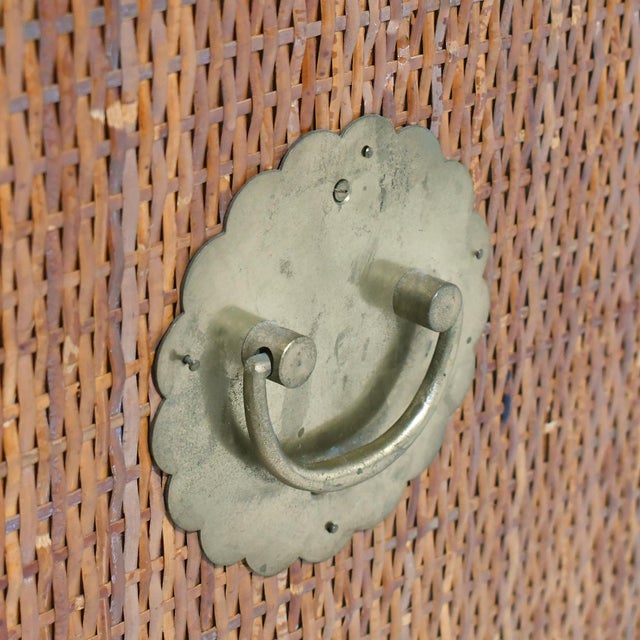 Rattan and Cane Chest with Brass Hardware For Sale - Image 11 of 11