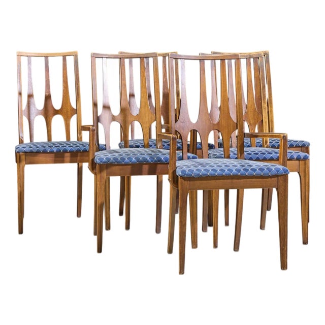 Broyhill Brasilia Mid Century Walnut Dining Chairs - Set of 6 For Sale