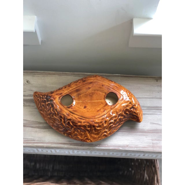 1970s Atomic Ceramic Ashtray in Amber For Sale - Image 4 of 6