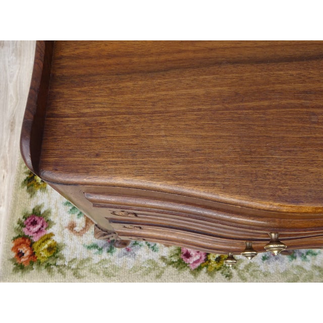 Louis Xv Style Walnut Bedside Table, 1960s For Sale - Image 12 of 18