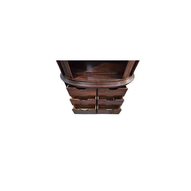 Late 20th Century Furniture Curved Mahogany Tambour Armoire / Bar Cabinet For Sale - Image 9 of 12
