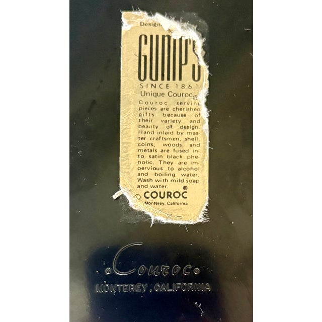 Mid 20th Century Mid-Century Couroc of Monterey Inlaid Brass "Shou" Tray for Gump's San Francisco For Sale - Image 5 of 6