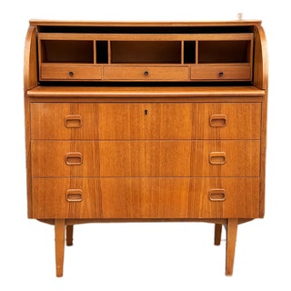 1960s Danish Modern Teak Secretary Desk by Egon Ostergaard For Sale