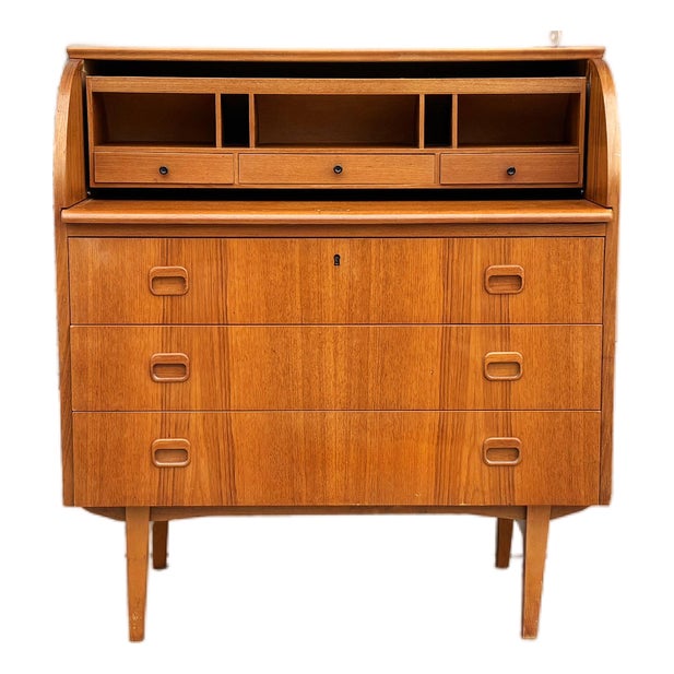 1960s Danish Modern Teak Secretary Desk by Egon Ostergaard For Sale