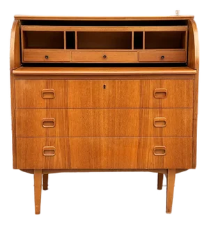 1960s Danish Modern Teak Secretary Desk by Egon Ostergaard