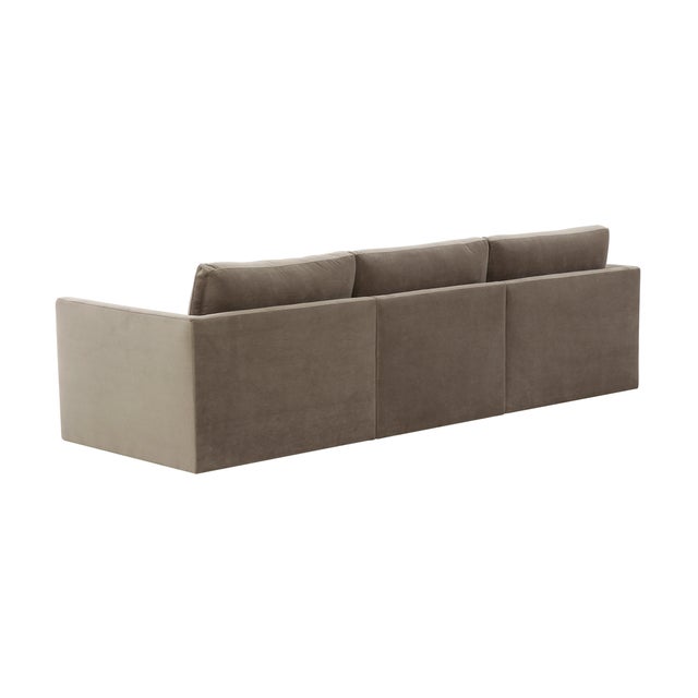 Willow Taupe Modular Performance Velvet Sofa For Sale - Image 4 of 7