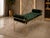 Late 20th Century Vintage Hollywood Regency-Style Emerald Green Velvet and Gold-Tone Metal Bench For Sale - Image 5 of 7