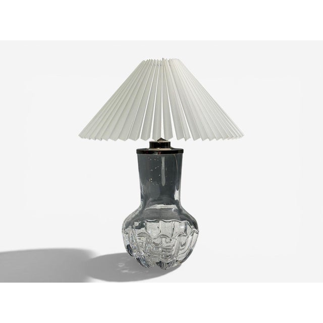 Transparent Olle Alberius, Table Lamp, Blown Glass, Chromed Metal, Sweden, 1970s For Sale - Image 8 of 8