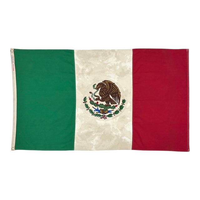 Vintage Cotton Flag of Mexico For Sale