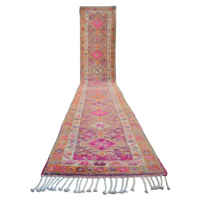 1960s 1960s Vintage Runner Rug Hand Knotted Kurdish Tribal Extra Long Runner 2′11″ × 17′3″ For Sale - Image 5 of 11