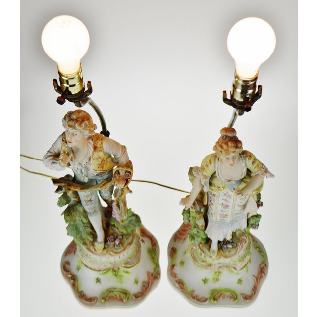 Vintage Bisque Figural Table Lamps a Pair Chairish