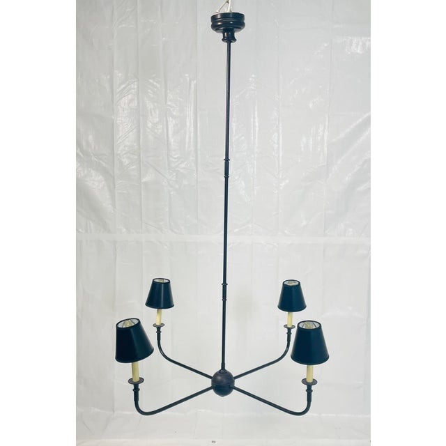 Contemporary Visual Comfort Thomas O’Brien “Piaf” 5-Light Chandelier Height Adjustable For Sale - Image 3 of 14