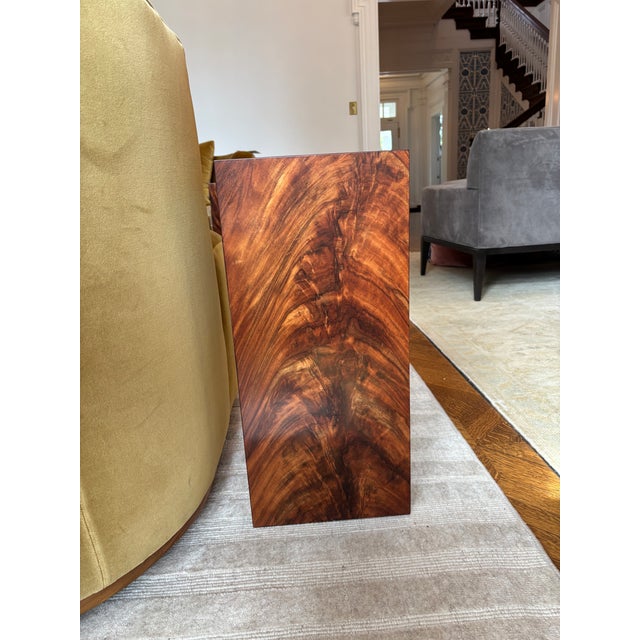2020s Wood and Acrylic Side Tables With Brass Accents- A Pair For Sale - Image 5 of 6