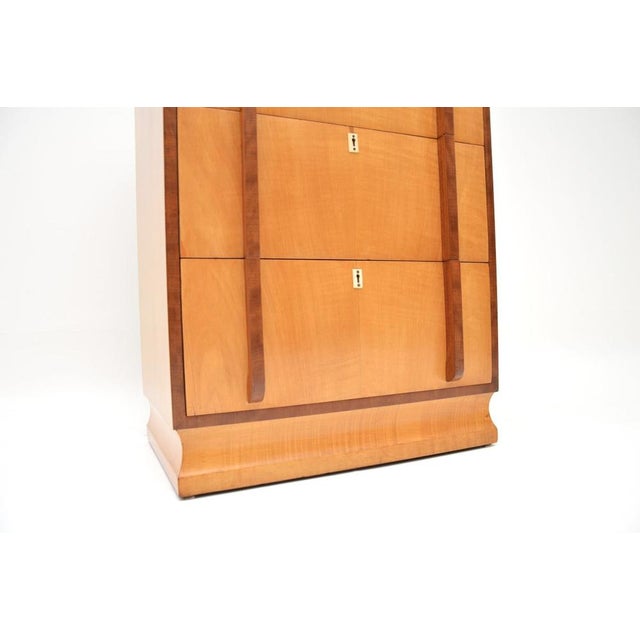 Art Deco Sycamore and Walnut Chest of Drawers, 1930s For Sale - Image 9 of 12