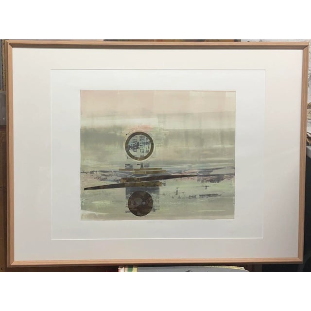 1980s "Transcapes IV" Original Abstract Collage Monoprint by Robert Alan Devoe, Framed For Sale - Image 13 of 13