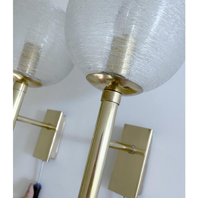 Vintage Brutalist Glass Sconces from Doria Leuchten, Germany, Set of 2 For Sale - Image 15 of 18