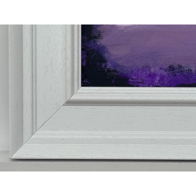 Purple Violet Reflections at Dusk - Miniature Art by Contemporary British Artist 2025 For Sale - Image 8 of 12