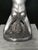 1980s Vintage Art Nouveau Nude Head Stand Metal Sculpture on Marble Stand / Ring Caddy For Sale - Image 6 of 11