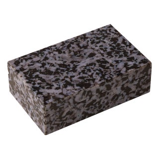 Vintage Black Epidote Stone Box, 1960 For Sale