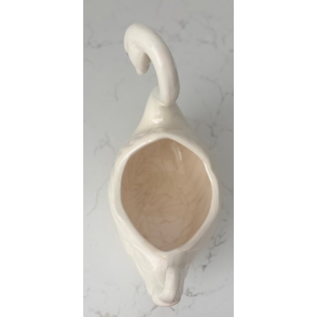 Vintage White Ceramic Swan Vase Planter For Sale - Image 9 of 14