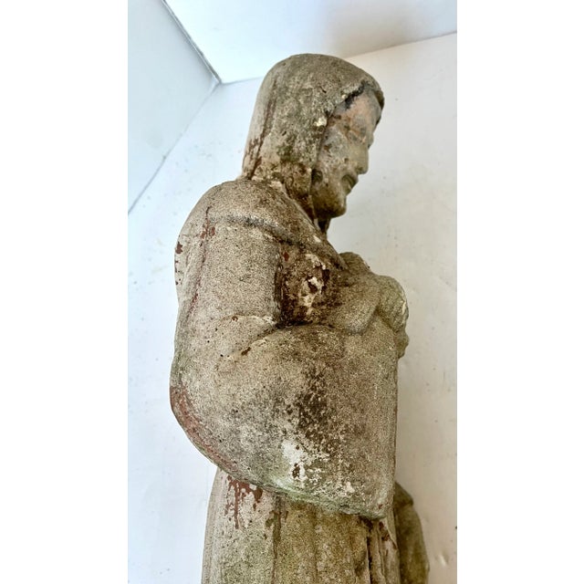 Vintage Saint Francis of Assisi Concrete Garden Statue For Sale - Image 16 of 18