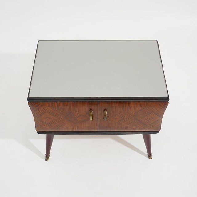 Bedside Tables with Glass Top, 1950s, Set of 2 For Sale - Image 9 of 14