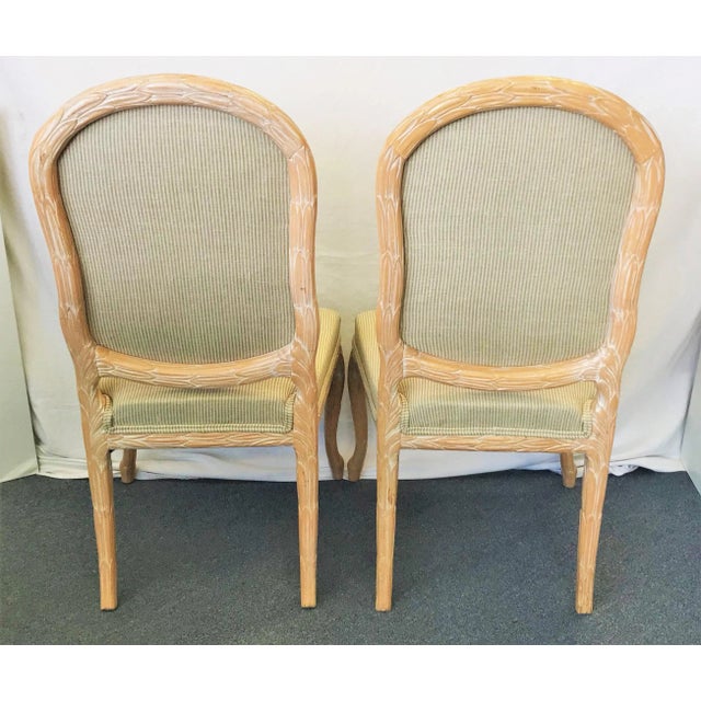 Beige Vintage Italian Wheat Sheath Chairs in the Style of Serge Roche- a Pair For Sale - Image 8 of 12