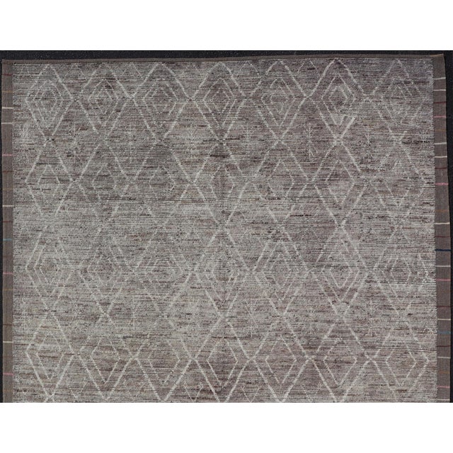 Gray Hand-Knotted Moroccan Design Rug by Keivan Woven Arts, 10' X 14'1 For Sale - Image 8 of 12