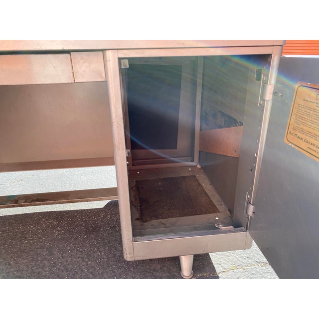 Vintage Mid Century Metal Tanker Desk For Sale - Image 12 of 13