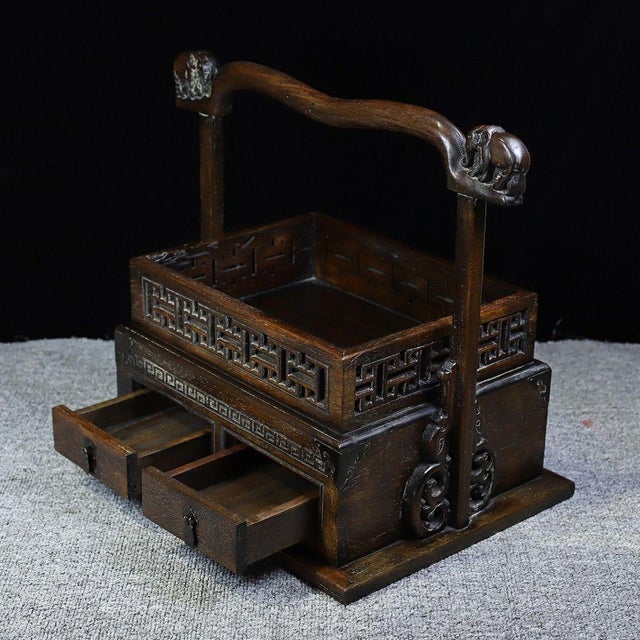 Dimensions: Length 36cm (14.17") x Width 27cm (10.63") x Height 35cm (13.78") Material: Solid Hardwood (Huali / Rosewood),...