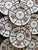 Art Deco 1910s Crown Staffordshire Fine Bone China Salad Plates Black Art Deco Bands With Floral Bouquets – Made in England -Set of Ten For Sale - Image 3 of 9