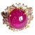 Bochic “Orient” Ruby & Multi Pastel Color Sapphire Cluster Ring Set 18K & Silver, Size 7.5 For Sale