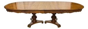 Vintage Hibriten by Bernhardt French Provincial Style Matched Grain Oak Extension Dining Table