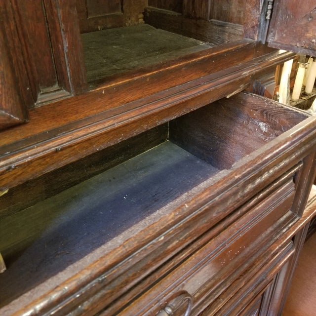 17th Century Continental Carved Oak Cabinet For Sale - Image 10 of 13