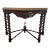 French Console Table in Carved Oak with Beveled Top & Barley Twist Legs For Sale