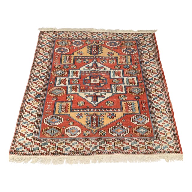 Turkish Ciammakale Rug in Wool For Sale