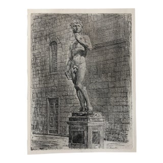 Vintage Original “David “ Etching by Bela Sziklay For Sale