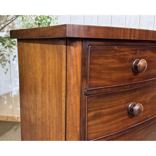 Brown Antique English Victorian Chest of Drawers in Mahogany, 1800s For Sale - Image 8 of 18