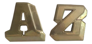 Mid-Century Modern Solid Brass "A & Z" Bookends - a Pair