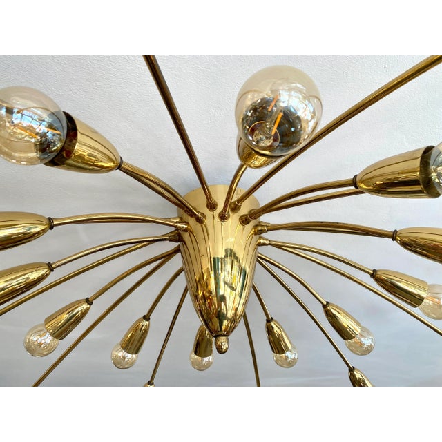 Gold Large German Sputnik Light, 1950s For Sale - Image 8 of 12
