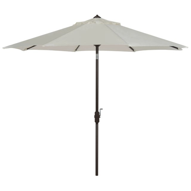 Resistant 9 Ft Auto Tilt Crank Umbrella in Natural For Sale - Image 4 of 4