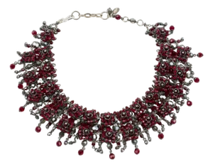 Daniel Swarovski Paris Victorian-Inspired Red Crystal Choker Necklace