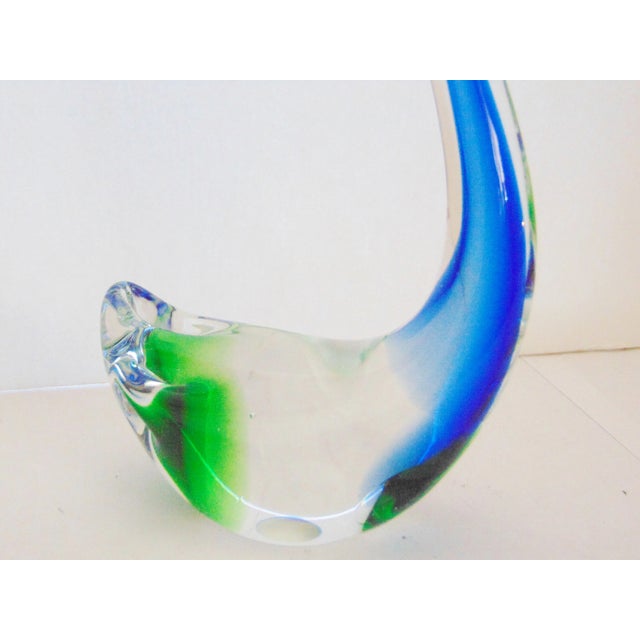 Mid-Century Modern Art Glass Swan For Sale - Image 3 of 4