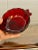 Art Deco Mid 20th Century Red Glass Leaf-Shaped Dish For Sale - Image 3 of 3