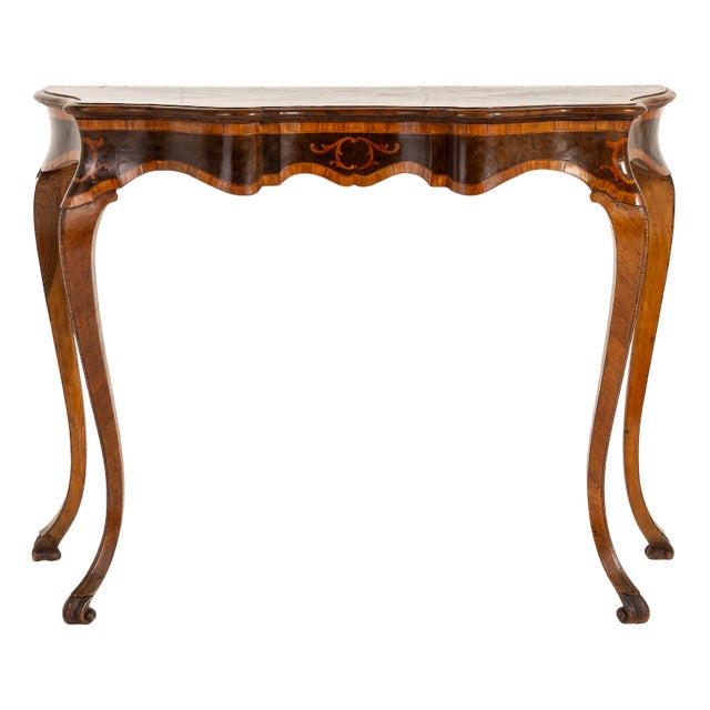 19th Century Italian Walnut Console Table For Sale