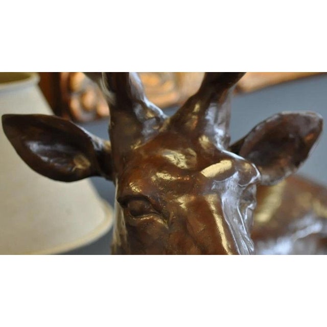 Black Stag Sculpture in Bronze For Sale - Image 8 of 13